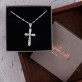 Křest - Křížek s diamanty: Stříbrný medailon s řetízkem