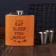 Eat sleep fish - Placatka v koženém pouzdře