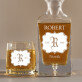 Iniciála - Skleněná karafa na whisky + sklenice Iniciála - Skleněná karafa na whisky + sklenice