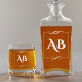 Iniciály - Skleněná karafa na whisky + sklenice