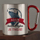 Každá ryba je tvoje! - Ocelový hrnek s karabinou Každá ryba je tvoje! - Ocelový hrnek s karabinou