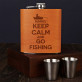 Keep calm and go fishing - Placatka v koženém pouzdře