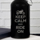 Keep calm and ride - Láhev na vodu 0,4l s karabinou