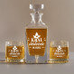 Král dědeček - Skleněná karafa na whisky + sklenice