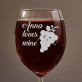 Love wine - Gravírovaná sklenice na víno
