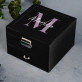 Monogram jméno elegantní - Černá šperkovnice se zrcátkem