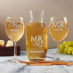 Mr&Mrs - Karafa a sklenice na víno s gravírováním