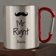 Mr. Right - Ocelový hrnek s karabinou Mr. Right - Ocelový hrnek s karabinou