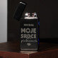Srdce v plamenech - Černý plazmový zapalovač USB