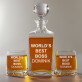 World`s best boss - Skleněná karafa na whisky + sklenice