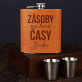 Železné zásoby - Placatka v koženém pouzdře