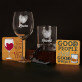 Dárková sada milostní se sklenicí na víno a sklenicí na whisky